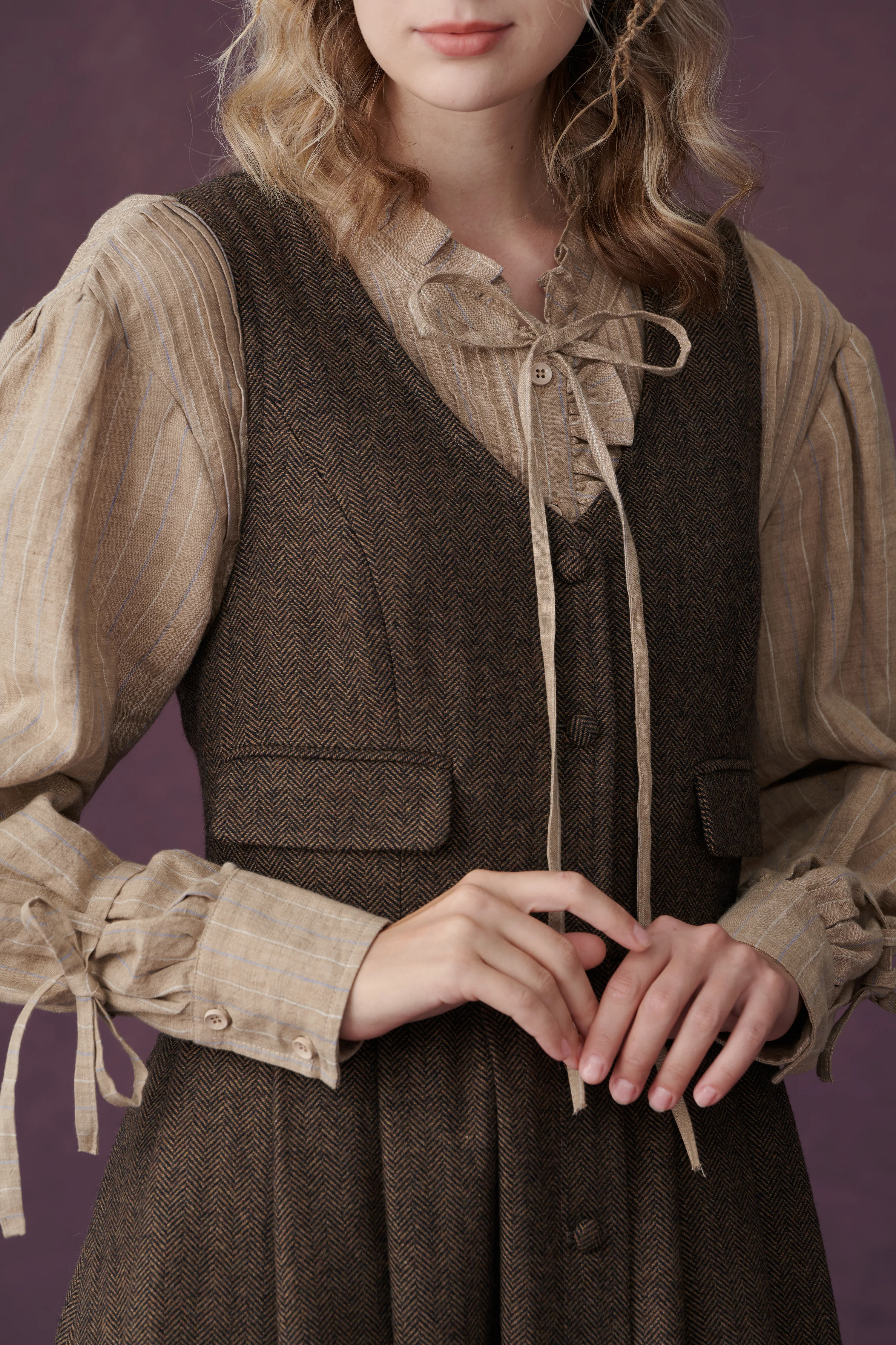 Dark Amber 11 | Academia wool dress - Image 10