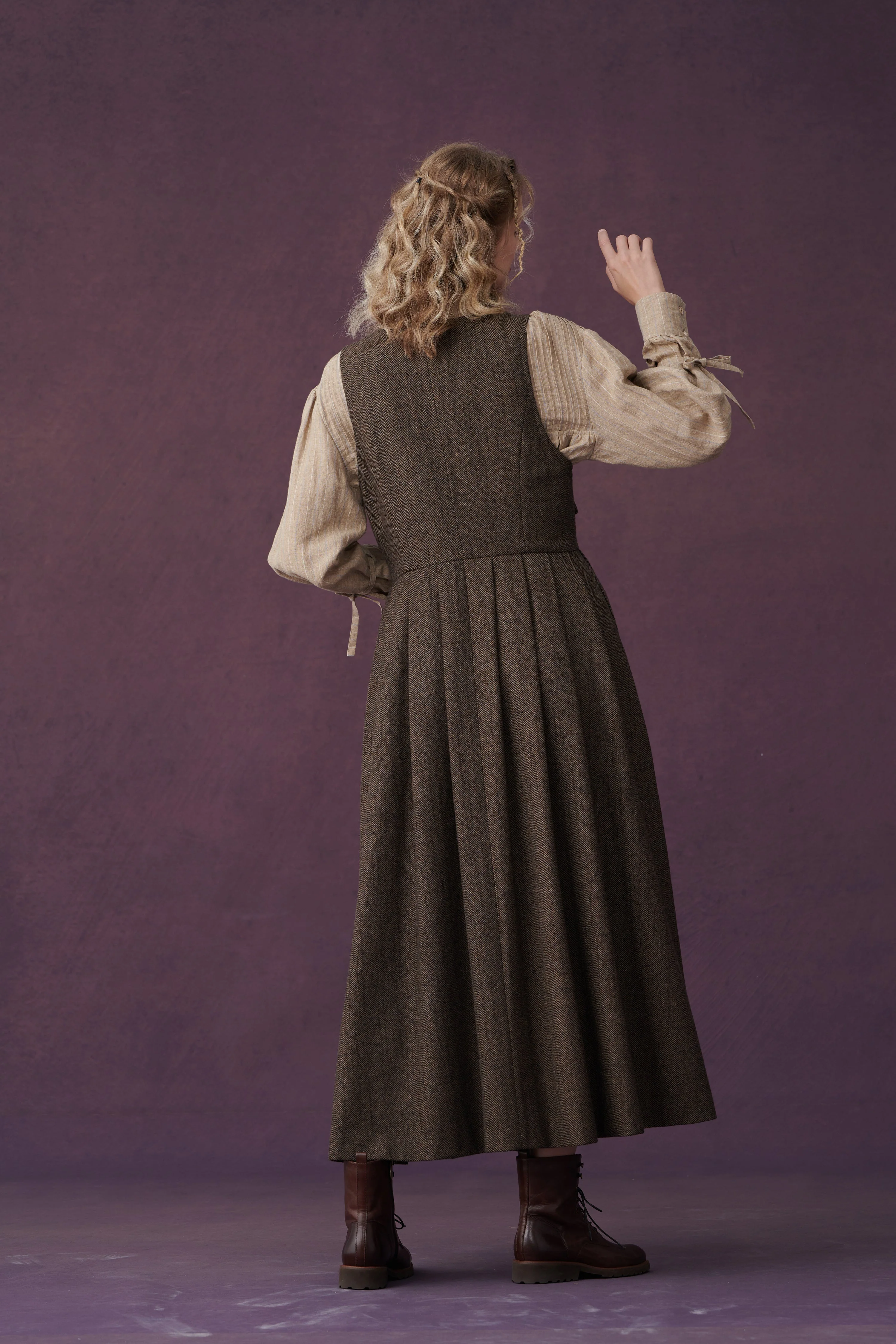 Dark Amber 11 | Academia wool dress - Image 12