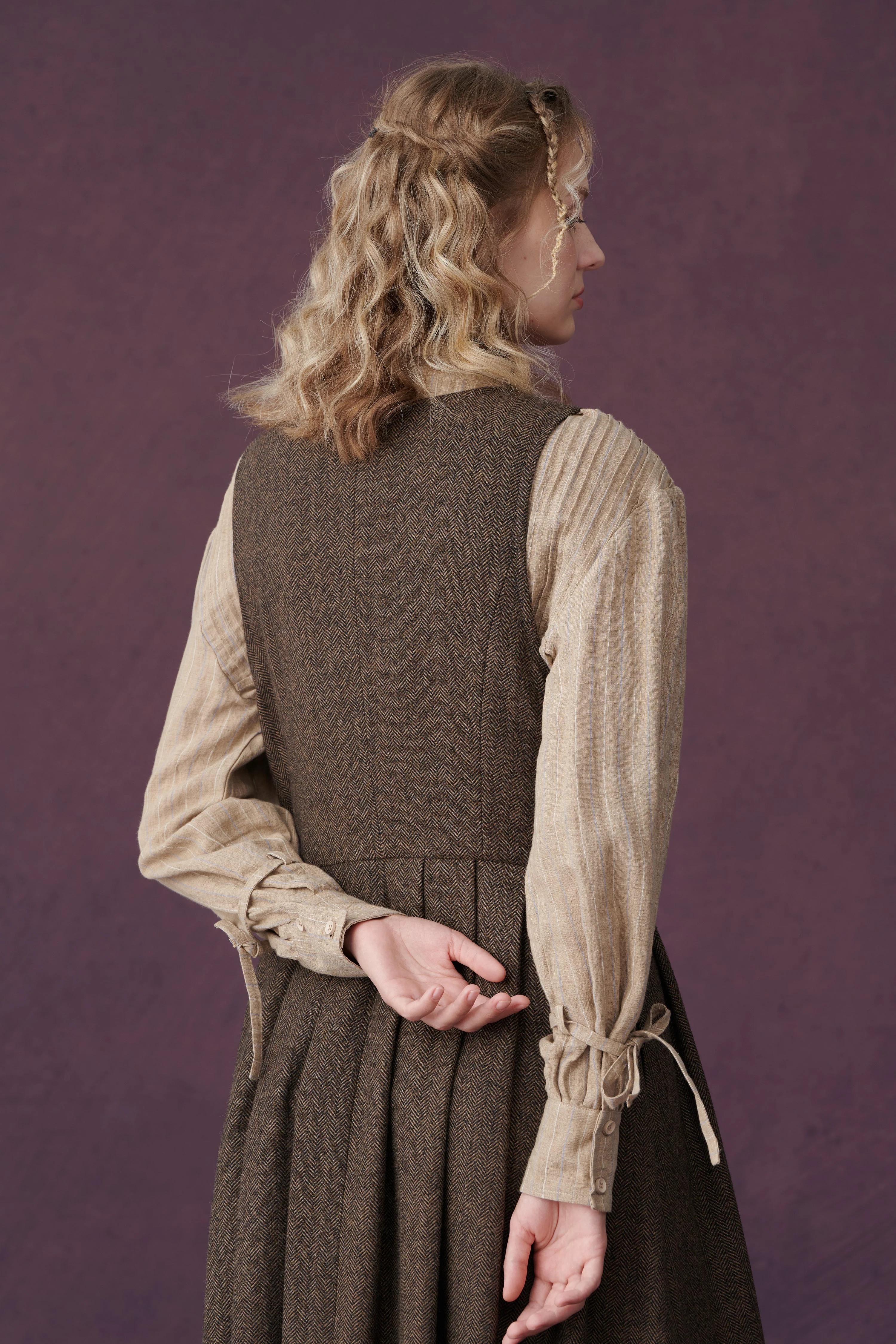 Dark Amber 11 | Academia wool dress - Image 13