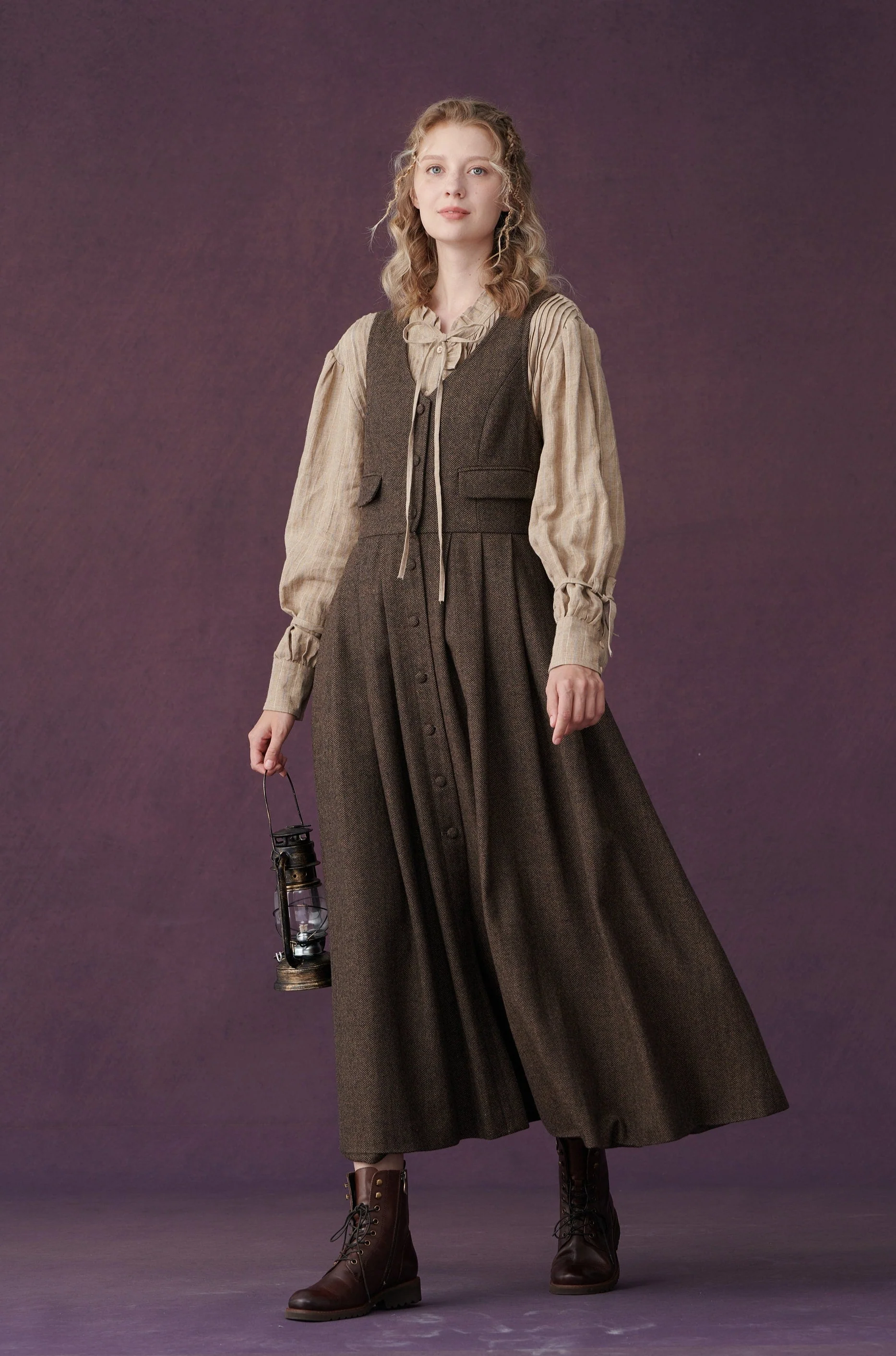 Dark Amber 11 | Academia wool dress - Image 4