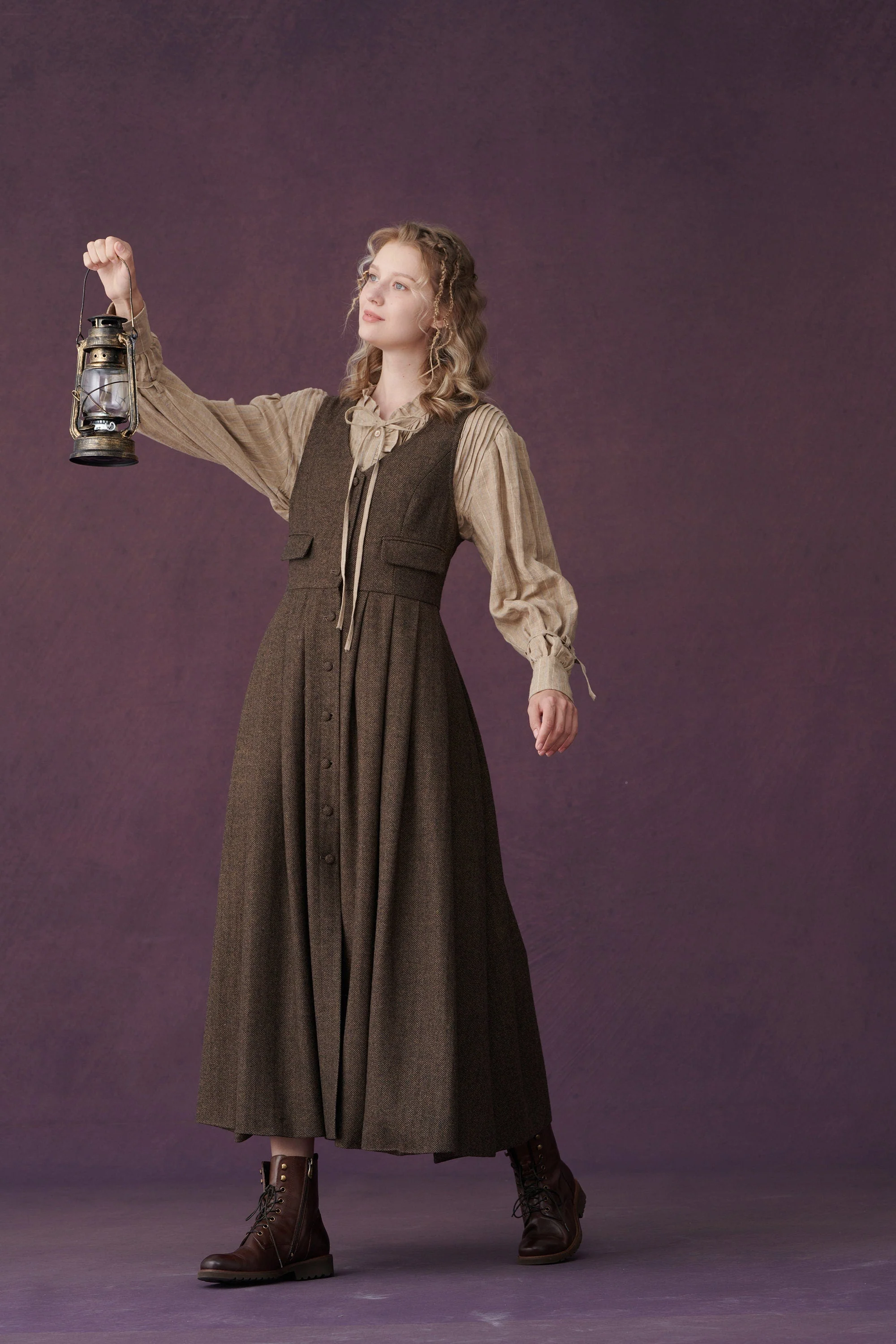 Dark Amber 11 | Academia wool dress - Image 5