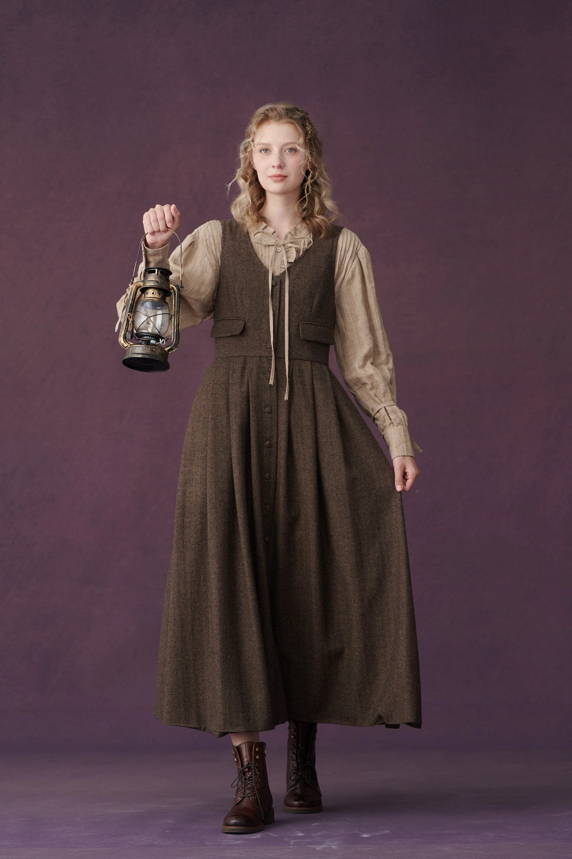 Dark Amber 11 | Academia wool dress - Image 6