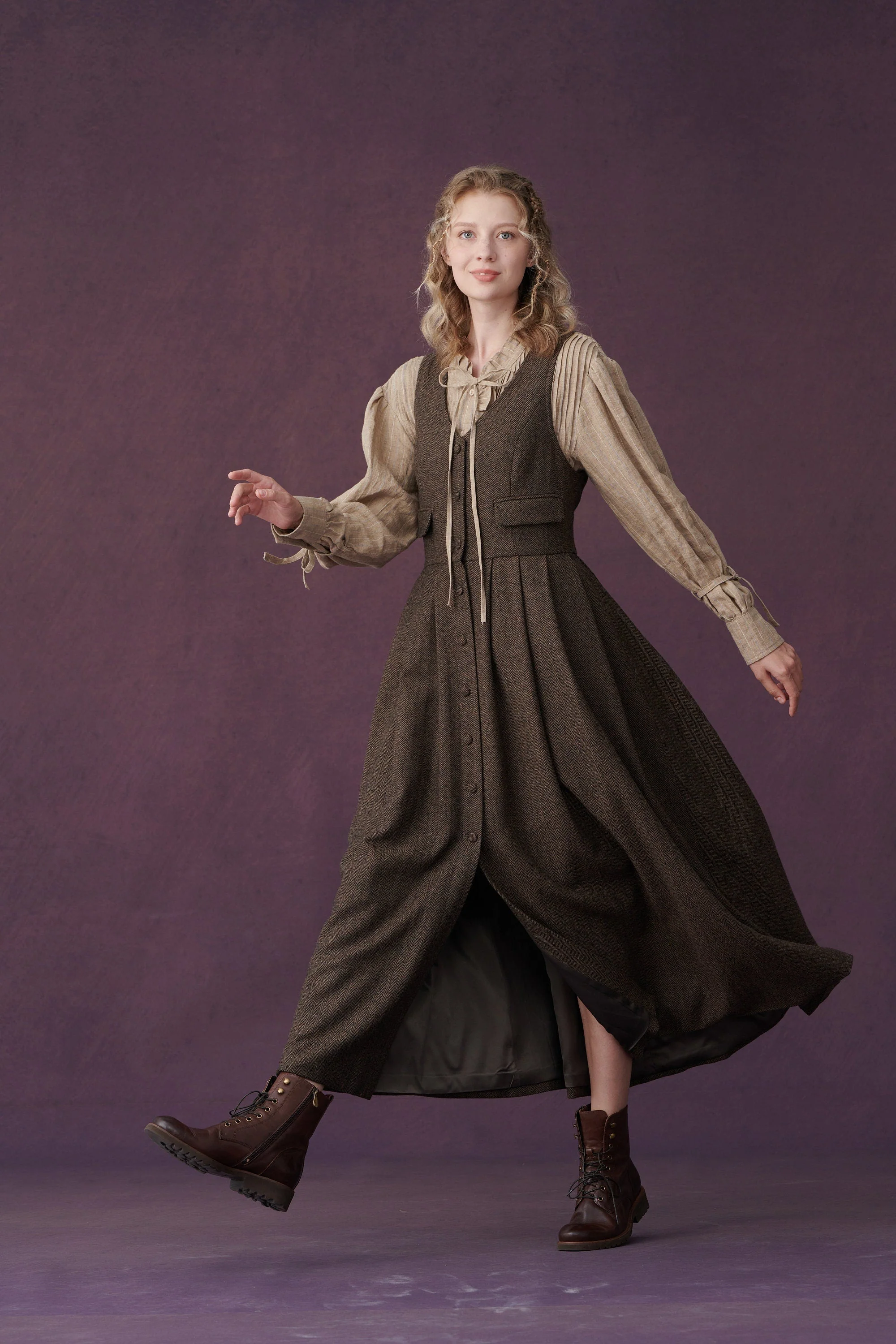 Dark Amber 11 | Academia wool dress - Image 7