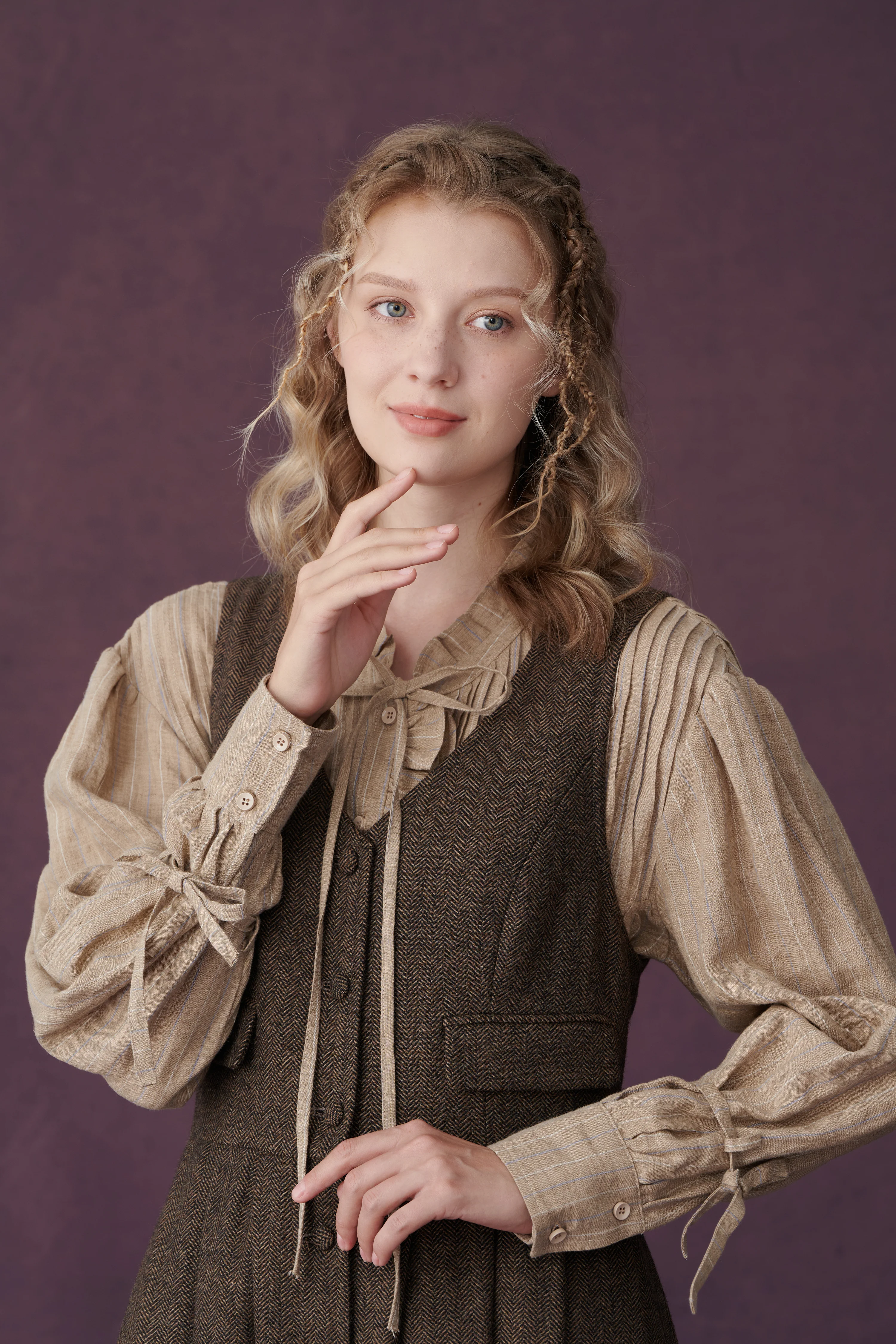 Dark Amber 11 | Academia wool dress - Image 8