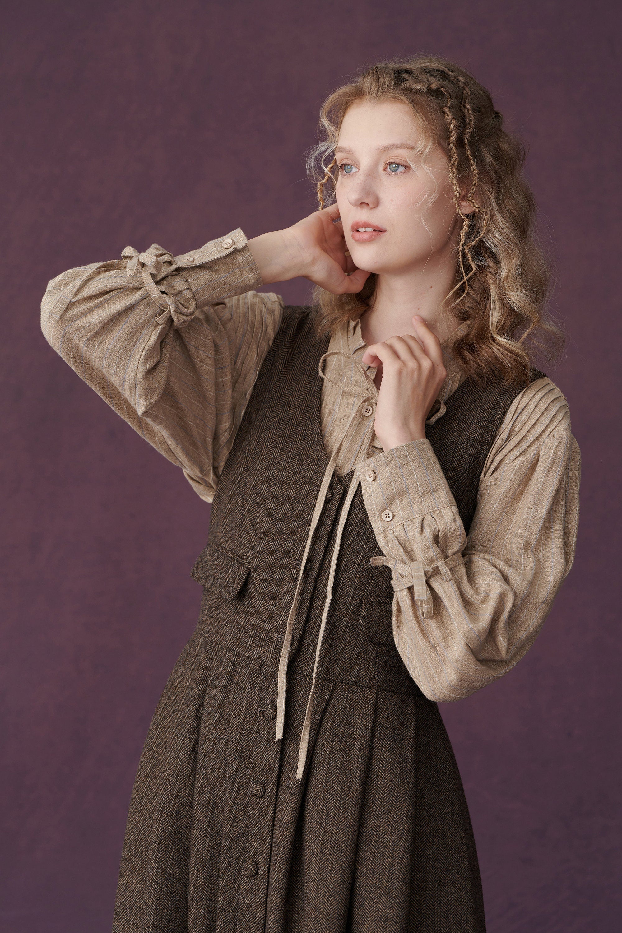 Dark Amber 11 | Academia wool dress - Image 9