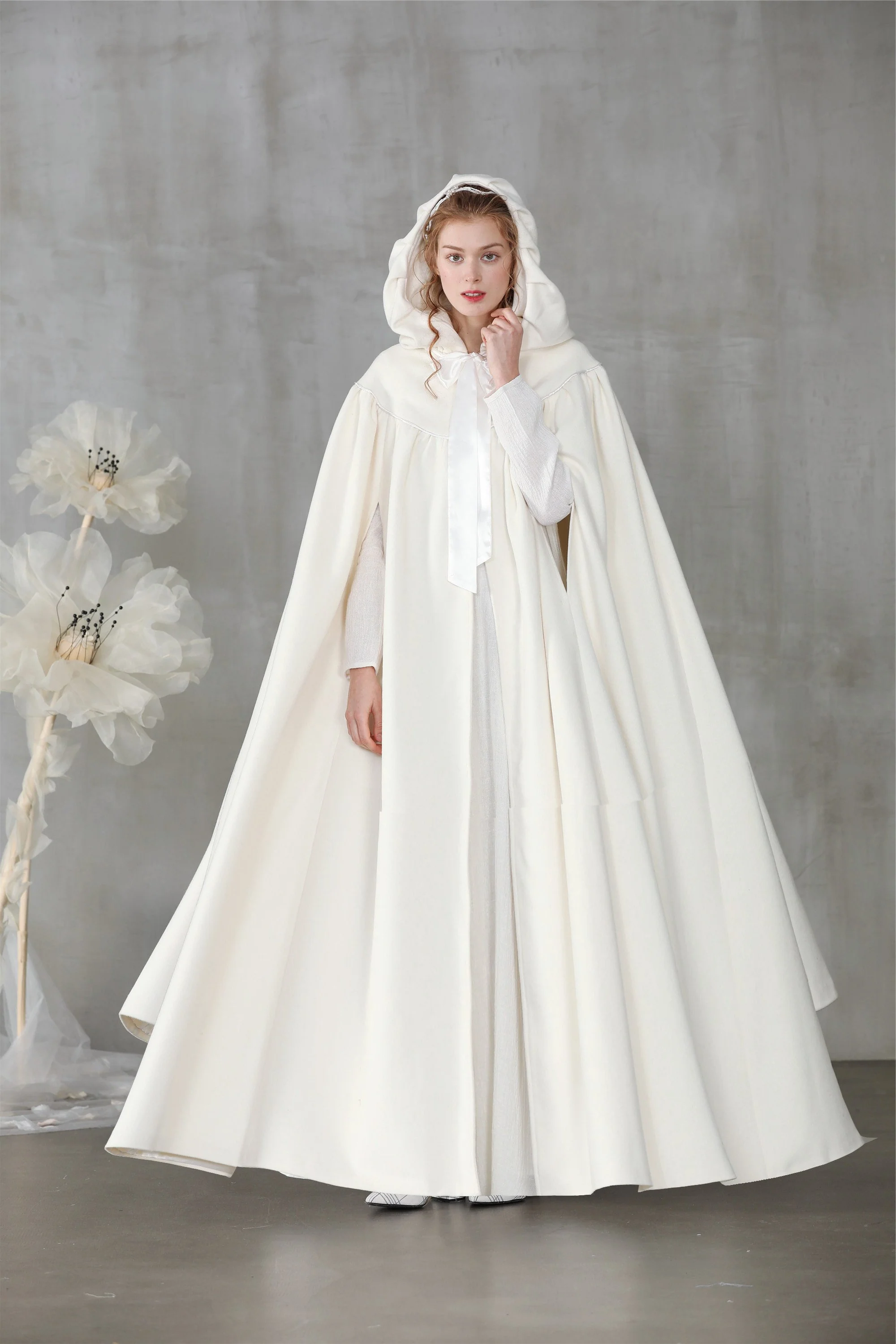 Perfumer 33 | white wool cloak wedding cape - Image 13