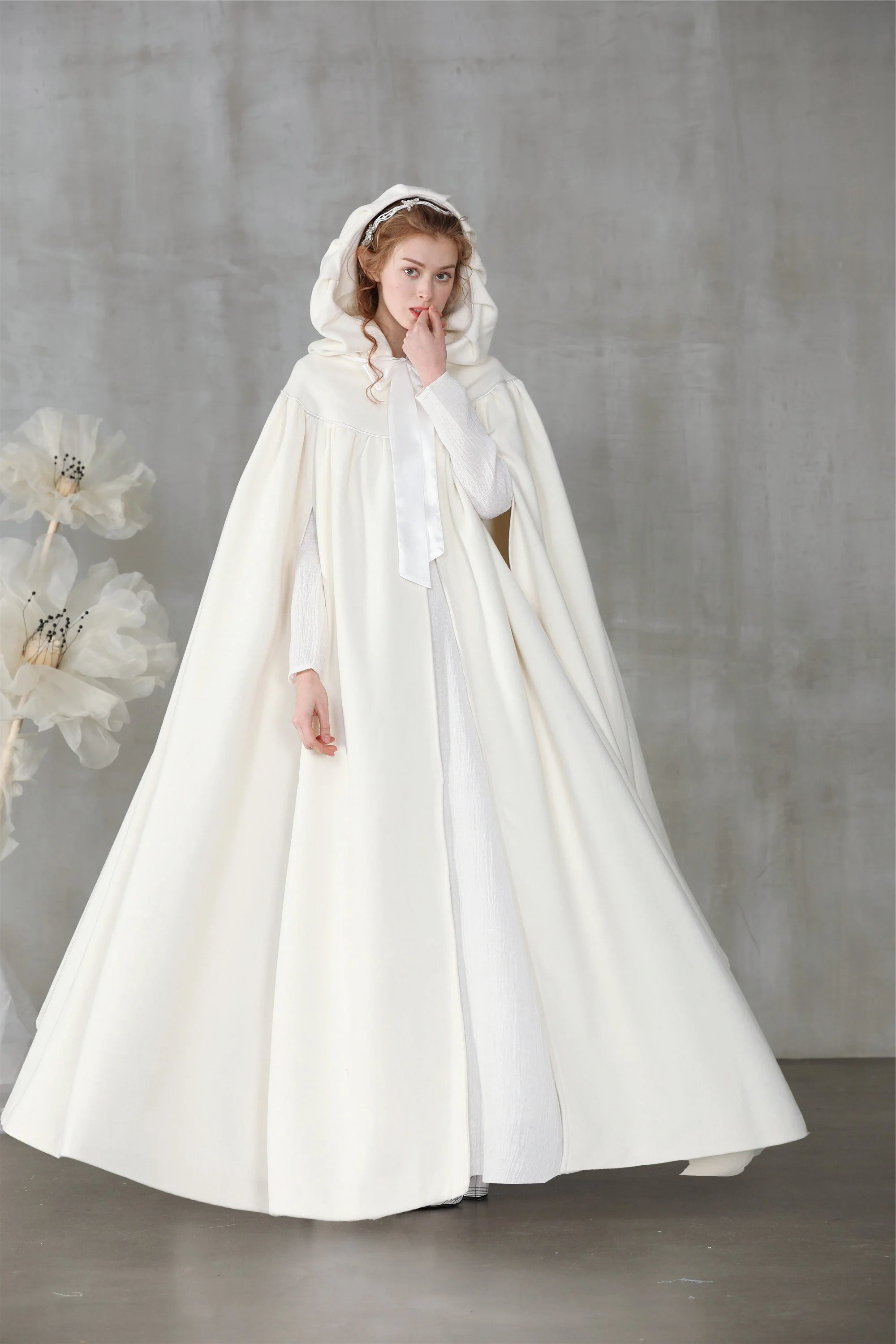 Perfumer 33 | white wool cloak wedding cape - Image 15