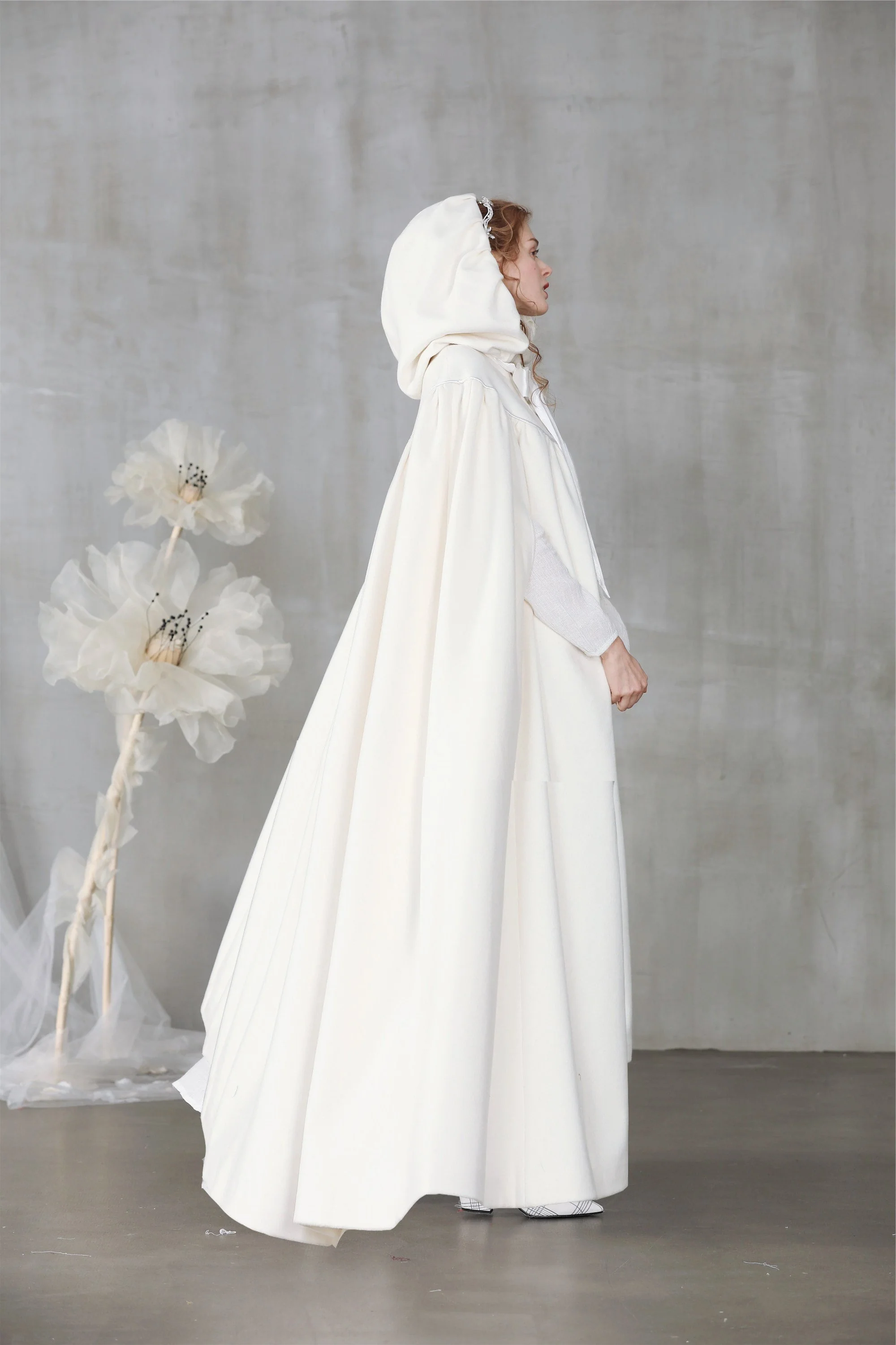 Perfumer 33 | white wool cloak wedding cape - Image 18