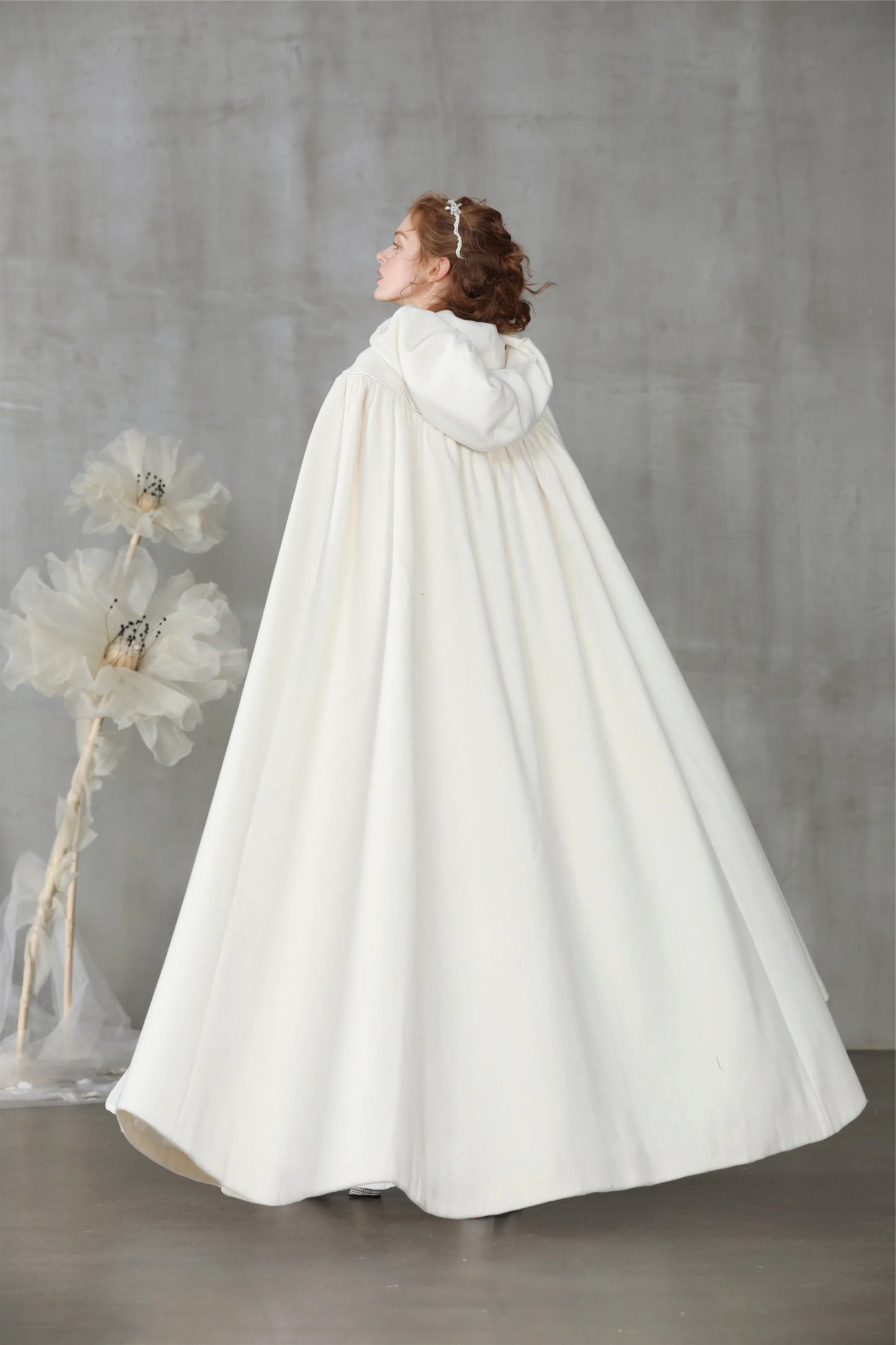 Perfumer 33 | white wool cloak wedding cape - Image 8