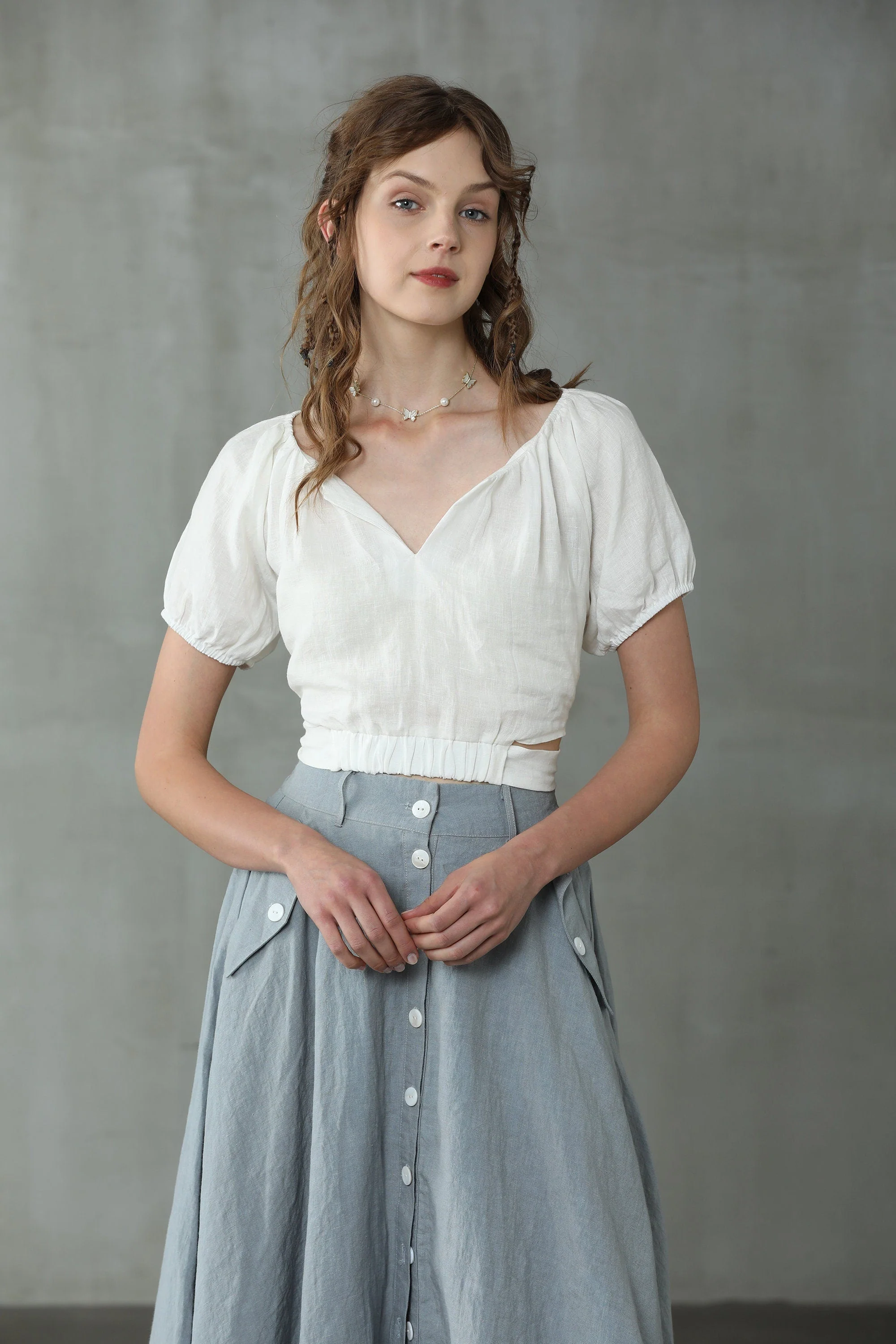 Ease 17 | White linen blouse - Image 5