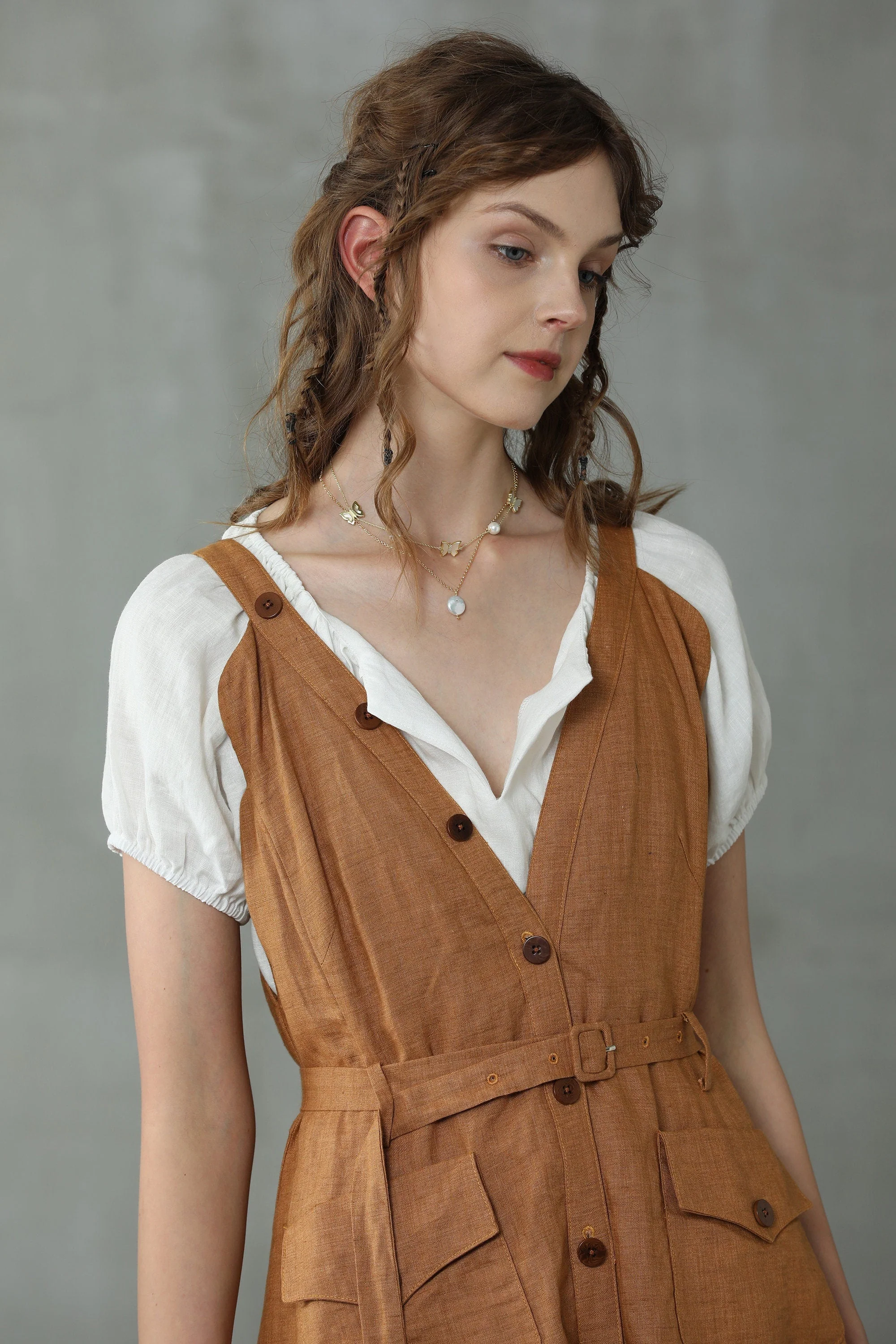 Ease 17 | White linen blouse - Image 8